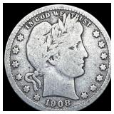 1908-D Barber Quarter NICELY CIRCULATED