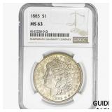 1885 Morgan Silver Dollar NGC MS63