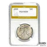 1939 Walking Liberty Half Dollar PGA MS64