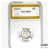 1920-D Mercury Silver Dime PGA MS65