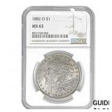 1882-O Morgan Silver Dollar NGC MS63