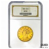1901 $10 Gold Eagle NGC MS61