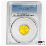 1851 $2.50 Gold Quarter Eagle PCGS AU58