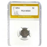 1854 Half Dime PGA MS64