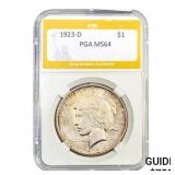 1923-D Peace Dollar PGA MS64  MS64