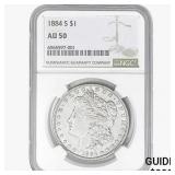1884-S Morgan Silver Dollar NGC AU50