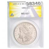 1881-S Morgan Dollar ANACS MS63