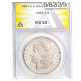 1881-S Morgan Dollar ANACS MS63