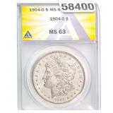 1904-O Morgan Dollar ANACS MS63