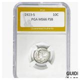 1923-S Mercury Silver Dime PGA MS66
