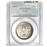 1934 Texas Half Dollar PCGS MS63
