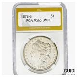 1878-S Morgan Silver Dollar PGA MS65 DMPL