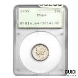 1939 Mercury Silver Dime PCGS MS64