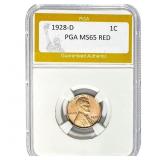 1928-D Lincoln Cent PGA MS65 RED
