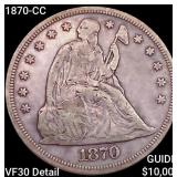 1870-CC Silver Trade Dollar LIGHTLY CIRCULATED