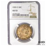 1909-O Barber Half Dollar NGC AU53
