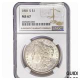 1881-S Morgan Silver Dollar NGC MS67