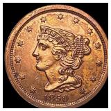 1850 Braided Hair Half Cent CLOSELY UNCIRCULATED