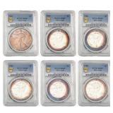 1988-1989 [6] $1 Silver Eagle PCGS MS68-69