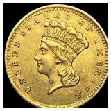 1856 Indian Princess Head Gold Dollar CLOSELY UNCI