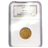 1900 $5 Gold Half Eagle NGC MS64
