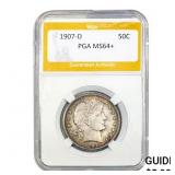 1907-D Barber Half Dollar PGA MS64+  MS64+