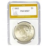1922 Peace Dollar PGA MS67