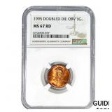 1995 DDO Lincoln Memorial Cent NGC MS67 RD