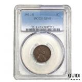 1931-S Wheat Cent PCGS XF45