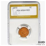 1870 Indian Head Cent PGA MS64 RED