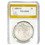 1890-CC Morgan Dollar PGA MS66