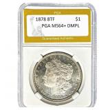 1878 8TF Morgan Dollar PGA MS64+ DMPL