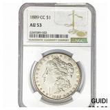 1889-CC Morgan Silver Dollar NGC AU53