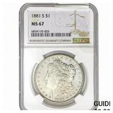1881-S Morgan Silver Dollar NGC MS67
