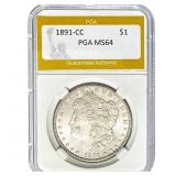 1891-CC Morgan Dollar PGA MS64