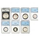 1878-1964 [7] U.S. Silver Dollars & Half Dollars N