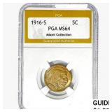 1916-S Buffalo Nickel PGA MS64 Miami COLL.