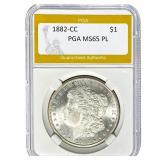 1882-CC Morgan Dollar PGA MS65 PL