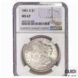 1881-S Morgan Silver Dollar NGC MS67