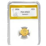 1856 Gold Dollar Slanted 5 PGA MS63