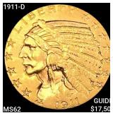 1911-D $5 Gold Half Eagle