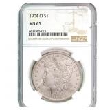 1904-O Morgan Silver Dollar NGC MS65
