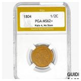 1804 Capped Bust Half Cent PGA MS62+ Plain 4 No St