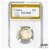 1935-S Washington Silver Quarter PGA MS66