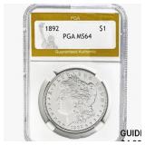 1892 Morgan Silver Dollar PGA MS64