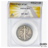 1923-S Walking Liberty Half Dollar ANACS VF20