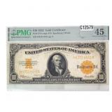 1922 US $10 Large Size Gold Certificate PMG XF45 C