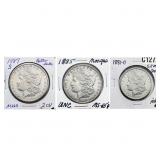 1881-1887 Better Date Morgan SIl Dollar Lot [3 Coi