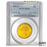 1893-O $10 Gold Eagle PCGS MS62