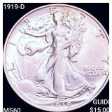 1919-D Walking Liberty Half Dollar UNCIRCULATED